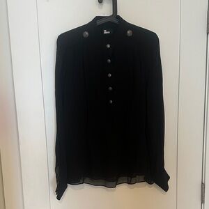 The Kooples Black Blouse with Metallic Accents